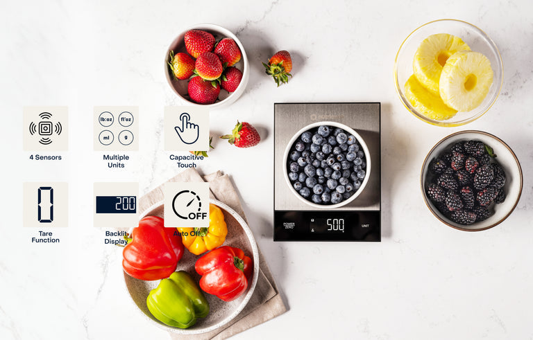 ميزان مطبخ NUTRICOOK الرقمي | وزن 5 كغم | خاصية التصفير - فضي ميزان مطبخ NUTRICOOK الرقمي | وزن 5 كغم | خاصية التصفير - فضي