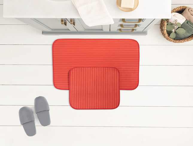 Mathilda Orange Bath Mat Set – 2-Piece Plush Collection
