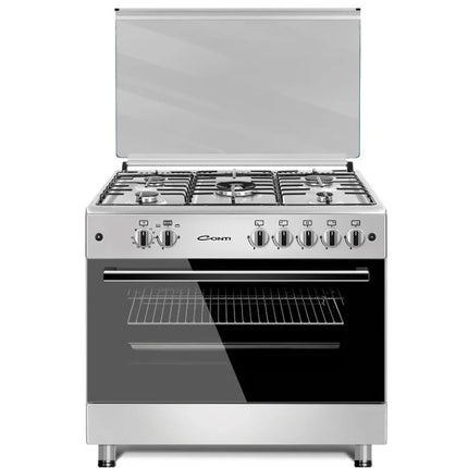 Simfer 90cm Built-in Gas Oven with Turbo Fan, Cast Iron Pan Supports & Integrated Cooling System - Stainless Steel (B9609 VGRIM)