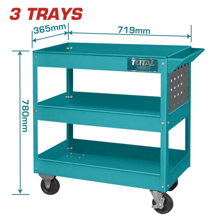 Total THPTC301 3-Layer Tool Trolley – Heavy-Duty Workshop Cart