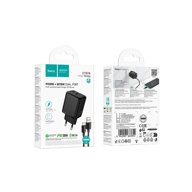 HOCO C157A PD 30W QC3.0 Multi-Protocol Fast Charger