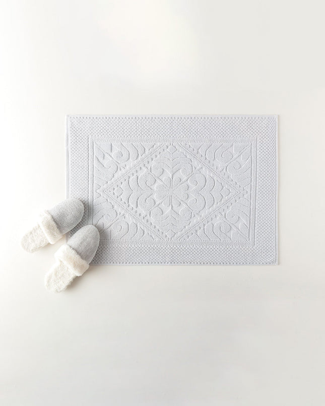 Mathilda Gray Cotton Foot Towel for Bathroom