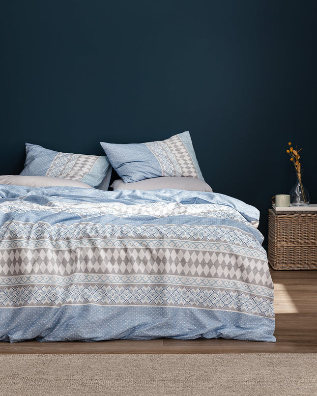 Benoit Single Ranforce Duvet Cover Set Blue