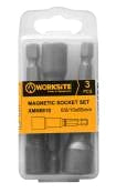 XMN6810 worksite 3pcs Magnetic Socket Set From worksite Precision Fit | XMN6810