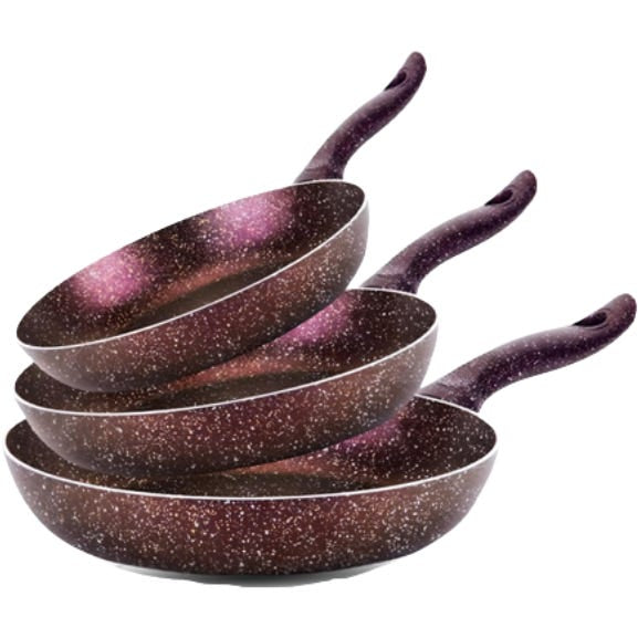 Nouval Granite Plus 3-Piece Frying Pan Set