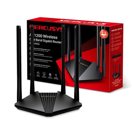 راوتر توجيه جيجابت لاسلكي مزدوج النطاق AC1200 من ميركوسيس MR30G