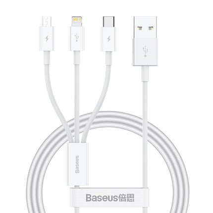 Superior Series Fast Charging Cable USB to M+L+C 3.5A 1m