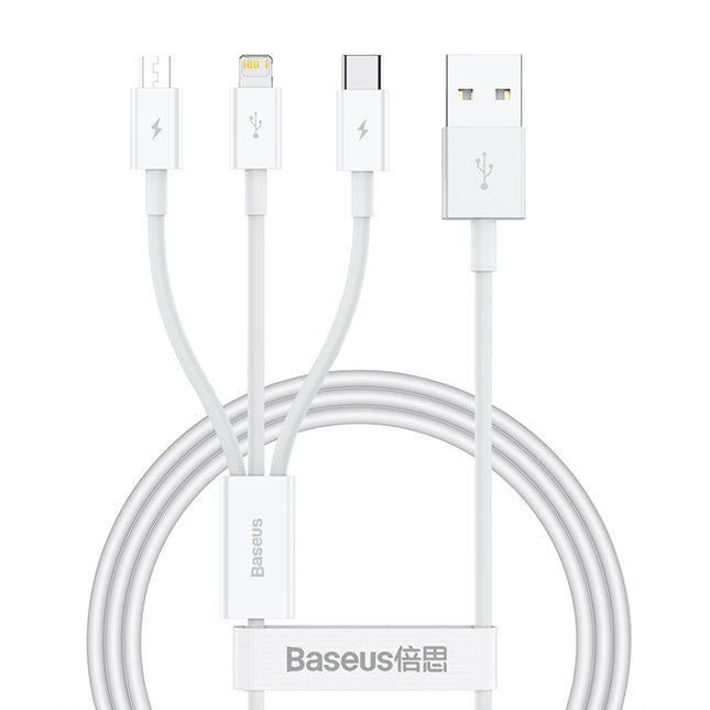 Superior Series Fast Charging Cable USB to M+L+C 3.5A 1m