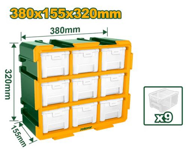 JADEVER 9‑Drawer Modular Storage Tower