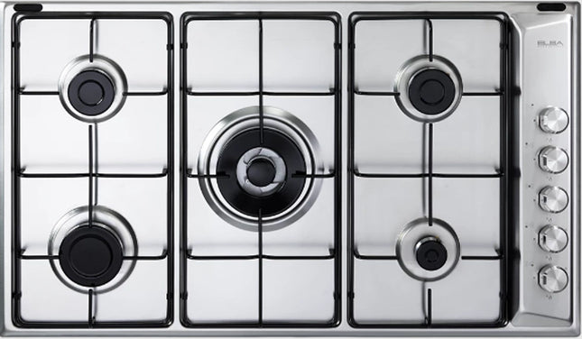 Elba Gas Hob Built-in 5 Burners 90 cm Stainless steel Enameled Pan Support