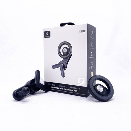 Lenyes CR188 Universal Desktop Phone Holder - Stable Base - Flexible Height & Angle Adjustment - Ergonomic Foldable Stand - Black