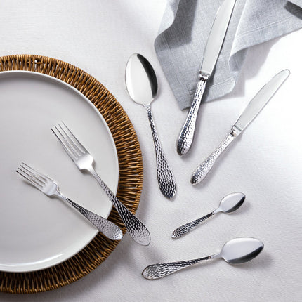 La Rose 42 Piece Cutlery Set Silver Stainless Steel