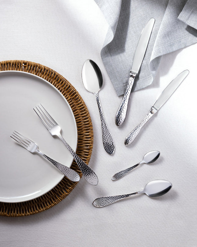 La Rose 42 Piece Cutlery Set Silver Stainless Steel