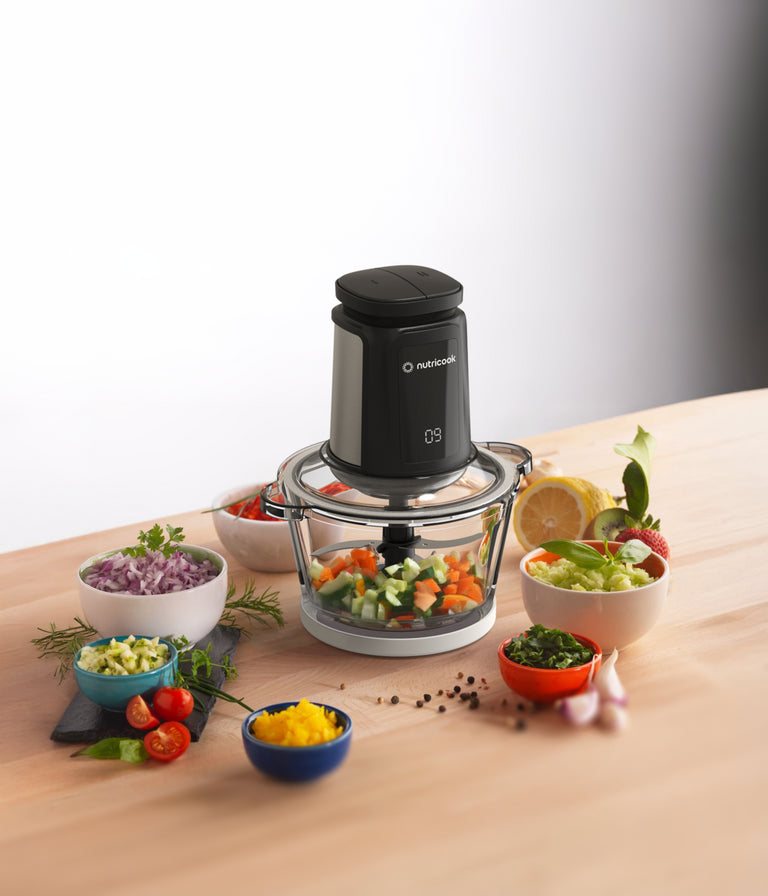 NUTRICOOK Mini Chopper | 1.2L Glass Bowl | 500W Motor - Black NUTRICOOK Mini Chopper | 1.2L Glass Bowl | 500W Motor - Black