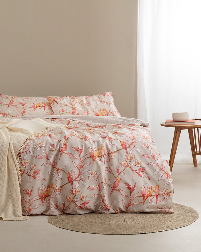 Alix Beige Single Printed Duvet Cover Set