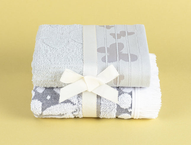 Clodia 2-Piece Navy Blue Face Towel Set - Premium Cotton