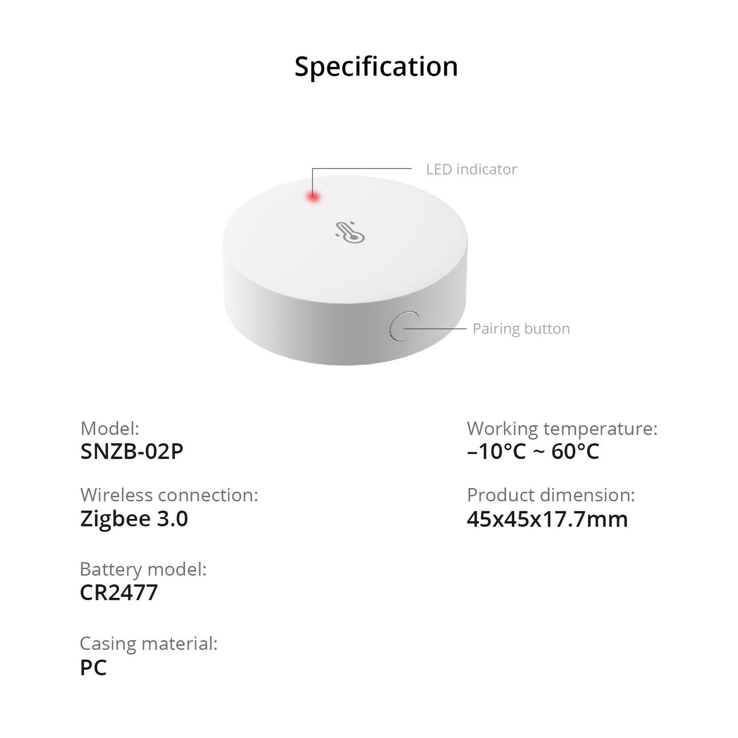 Zigbee Temperature & Humidity Sensor Zigbee Temperature & Humidity Sensor