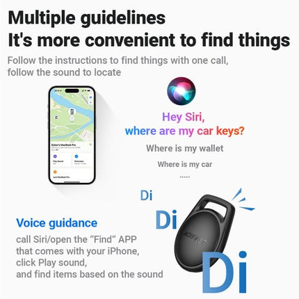 Acefast S2 Smart Bluetooth Tracker (4-Pack Bundle), Apple Find My Certified (iOS Only), Anti-Lost Global Locator, 230mAh Battery & Siri Support - Black
