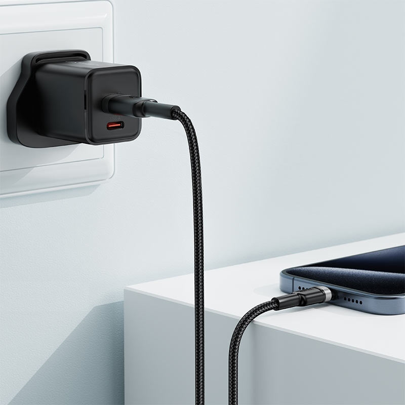 كابل أيس فاست (Acefast C2-04) مغناطيسي من Type-C إلى Lightning منظم ذاتياً (1.2 متر)، شحن سريع بقوة 30W PD، تصميم سيليكون ضد التشابك للآيفون - أسود كابل أيس فاست (Acefast C2-04) مغناطيسي من Type-C إلى Lightning منظم ذاتياً (1.2 متر)، شحن سريع بقوة 30W PD، تصميم سيليكون ضد التشابك للآيفون - أسود