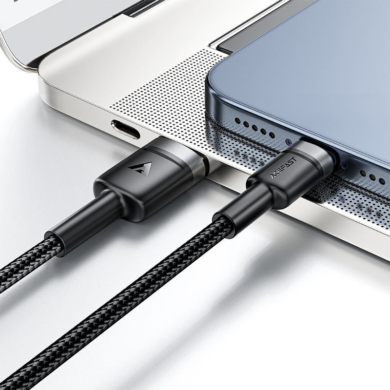 كابل أيس فاست (Acefast C2-04) مغناطيسي من Type-C إلى Lightning منظم ذاتياً (1.2 متر)، شحن سريع بقوة 30W PD، تصميم سيليكون ضد التشابك للآيفون - أسود كابل أيس فاست (Acefast C2-04) مغناطيسي من Type-C إلى Lightning منظم ذاتياً (1.2 متر)، شحن سريع بقوة 30W PD، تصميم سيليكون ضد التشابك للآيفون - أسود