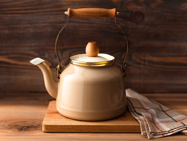 Bonneville Beige Teapot – Ergonomic & Decorative Design