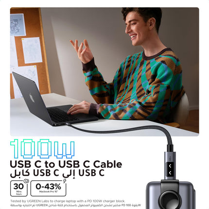 Ugreen 100W USB-C to USB-C Cable 1.5m White