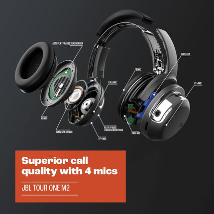 سماعة JBL Tour One M2 — سماعة رأس لاسلكية مع عزل ضوضاء متكيف