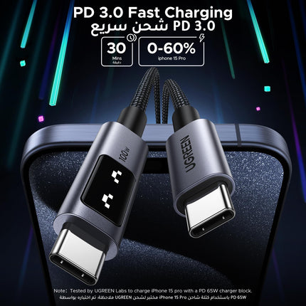 Ugreen 100W USB-C to USB-C Cable 1.5m White