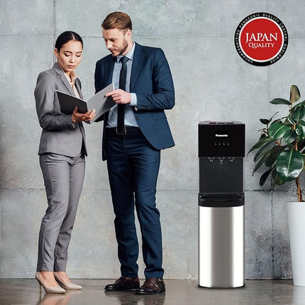 موزع مياه باناسونيك تعبئة سفلية مع 3 حنفيات (ساخن، بارد، فاتر)، نظام تبريد كمبروسر عالي الكفاءة وقفل أمان للأطفال - أسود وروز جولد (SDM-WD3438BG)