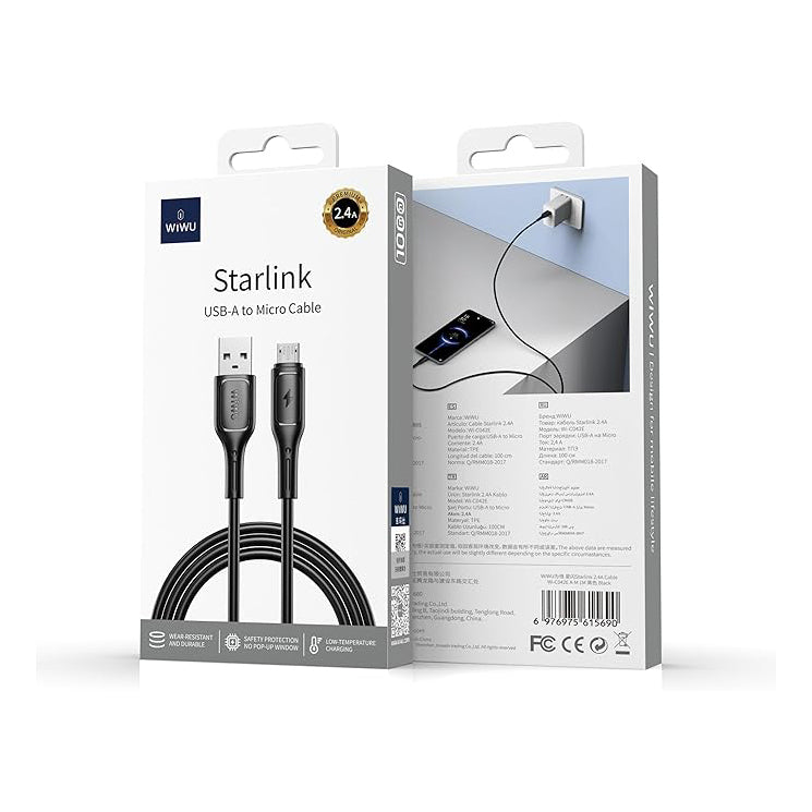كابل WiWU StarLink من USB-A إلى Micro-USB كابل WiWU StarLink من USB-A إلى Micro-USB