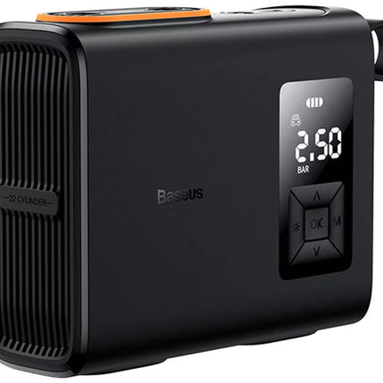 Baseus Mega Energy Pump Dual Cylinder Wireless Inflator - High-Pressure Portable Air Compressor - Fast Inflation - Digital Pressure Display - 6000mAh Battery - Auto Shut-off - Multi-mode for Cars, Motorcycles, and Balls