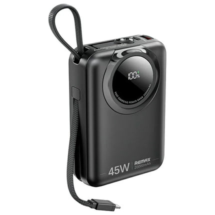 باور بانك Remax FC-02 بسعة 20,000mAh مع شحن سريع 45W وكابلين مدمجين