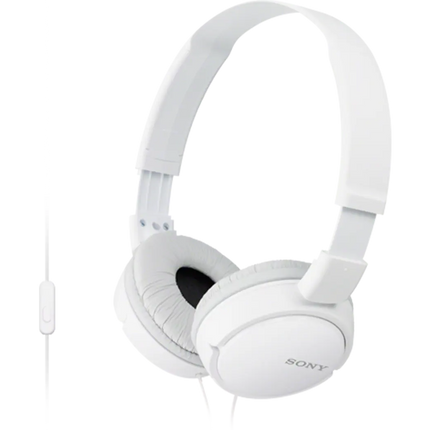 Sony MDR-ZX110AP Wired On-Ear Headphones with Microphone - White