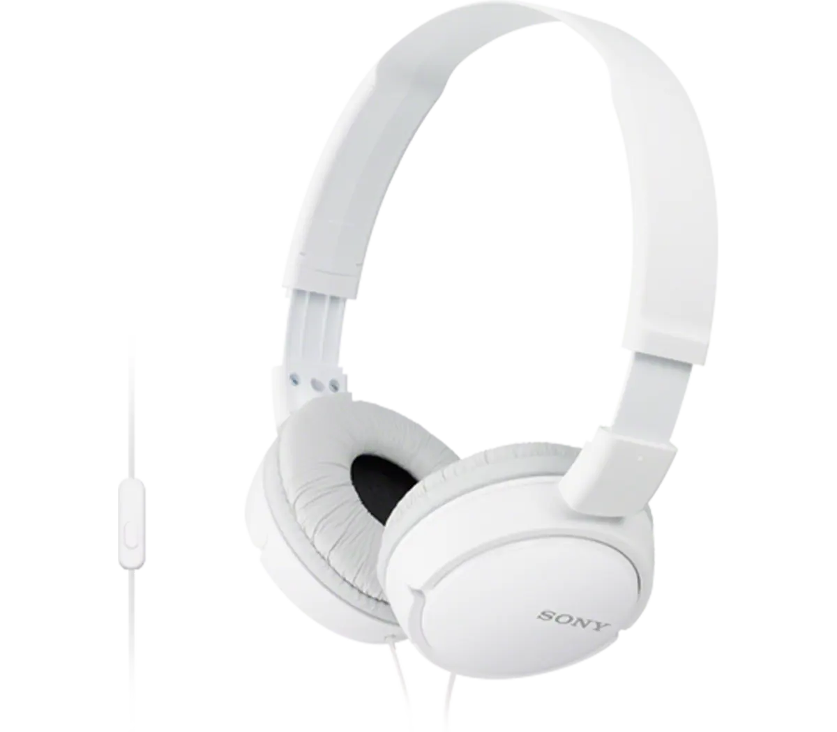 Sony MDR-ZX110AP Wired On-Ear Headphones with Microphone - White Sony MDR-ZX110AP Wired On-Ear Headphones with Microphone - White