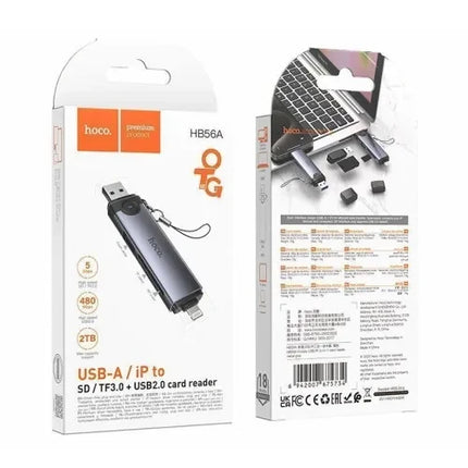 Victory HB56A 3-in-1 Card Reader USB Lightning Adapter