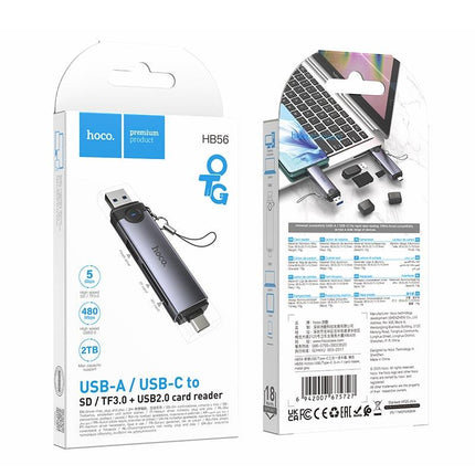 HOCO HB56 Victory 3-in-1 USB Type-C Card Reader