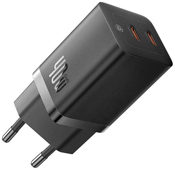 Baseus GaN5 Pro 40W Dual USB-C Wall Charger - Fast Charging Station - PD 3.0 & QC 3.0 Support - Compact Gallium Nitride Technology - Intelligent Power Split - Multi-Device Compatibility for iPhone, MacBook, and Samsung Baseus GaN5 Pro 40W Dual USB-C Wall Charger - Fast Charging Station - PD 3.0 & QC 3.0 Support - Compact Gallium Nitride Technology - Intelligent Power Split - Multi-Device Compatibility for iPhone, MacBook, and Samsung