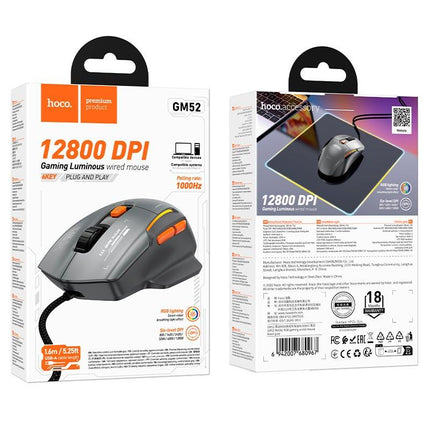 Reddy GM52 RGB Gaming Mouse with 12800 DPI