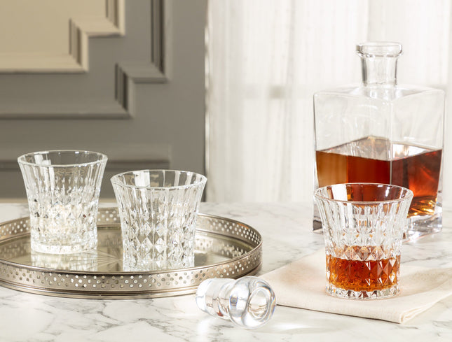 Stephanie 4-Piece Glass Set - Crystal Detail Drinkware