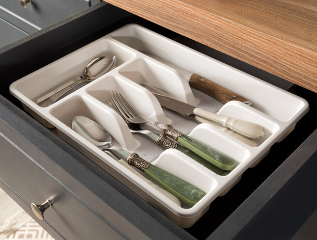 Millie Non-Slip Cutlery Organizer Soft Ecru