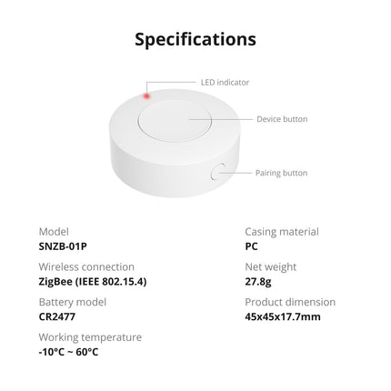 SNZB-01P SONOFF Zigbee Wireless Switch | SNZB-01P