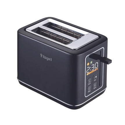6187 Flügel Two-Slice Bread Toaster – Model 6187 – 800W Power – 7 Toast Shades – Defrost & Reheat Functions – Elegant Black Design