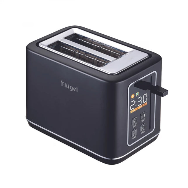 6187 Flügel Two-Slice Bread Toaster – Model 6187 – 800W Power – 7 Toast Shades – Defrost & Reheat Functions – Elegant Black Design