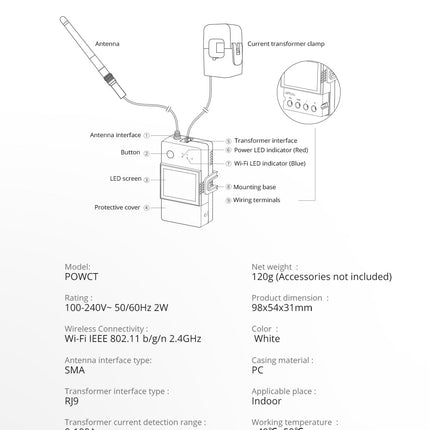 POWCT SONOFF POW Ring Smart Power Meter | POWCT