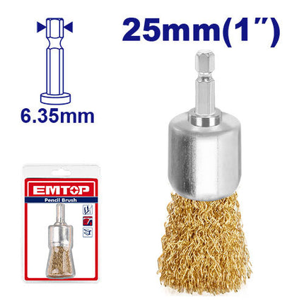 EMTOP Brass Wire Cup Brush 25mm