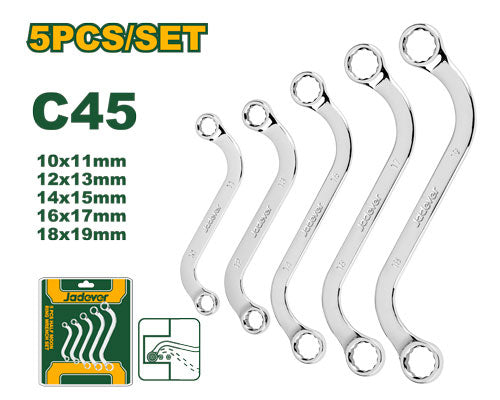 JADEVER S‑Type (Curved) Ring Wrench Set
