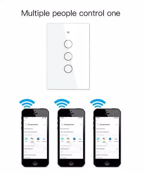 مفتاح واي فاي ذكي - 3Gang - نوع أمريكي - أبيض مفتاح واي فاي ذكي - 3Gang - نوع أمريكي - أبيض