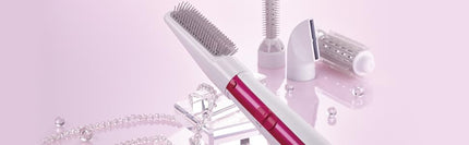 مصفف شعر باناسونيك أيونيتي 4 في 1 مع 4 ملحقات، تقنية الأيونات بقوة 650 واط لشعر ناعم ولامع - أبيض/زهري (EH-KE46VP615)