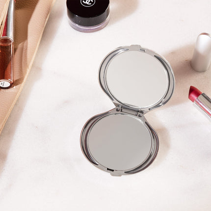 Charlotte Mini Mirror Silver with Gold Embroidery Accents