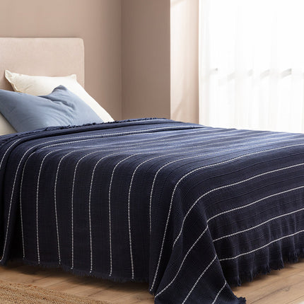 Envelope Navy Single Bedspread Ethno-Modern Texture